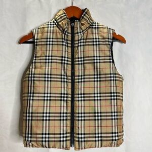 Burberry Black and Tan Puffer Vest